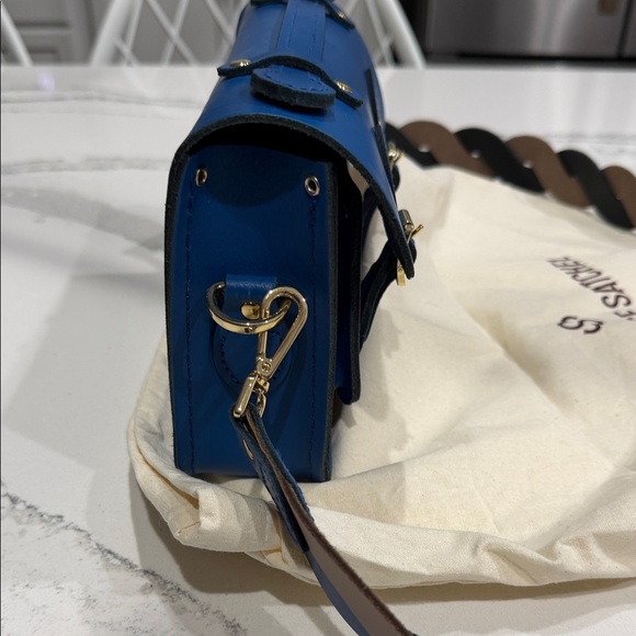 The Cambridge Satchel x Wicked Colab Mini Satchel “Shiz” Blue Leather - Picture 6 of 13